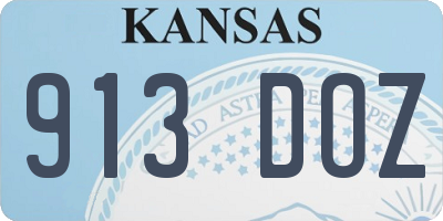 KS license plate 913DOZ