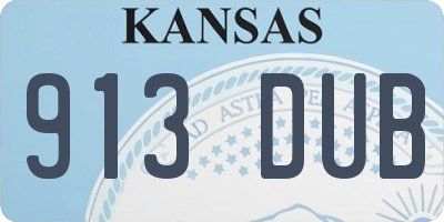 KS license plate 913DUB