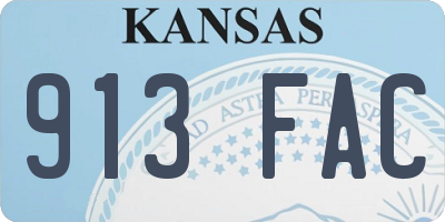 KS license plate 913FAC
