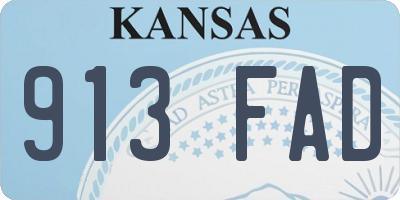 KS license plate 913FAD