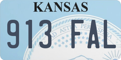 KS license plate 913FAL