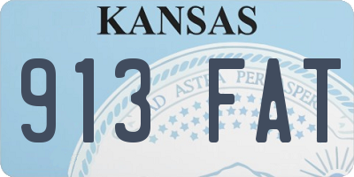 KS license plate 913FAT