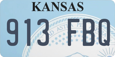 KS license plate 913FBQ