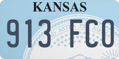 KS license plate 913FCO