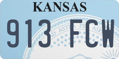 KS license plate 913FCW