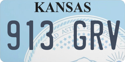 KS license plate 913GRV