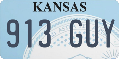 KS license plate 913GUY
