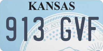 KS license plate 913GVF