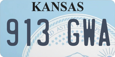 KS license plate 913GWA