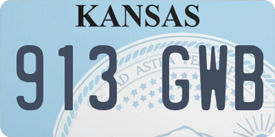 KS license plate 913GWB
