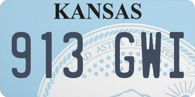 KS license plate 913GWI