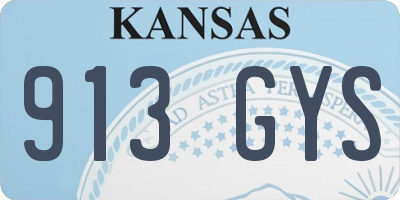 KS license plate 913GYS