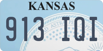 KS license plate 913IQI