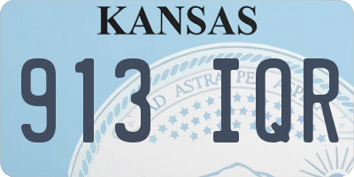 KS license plate 913IQR