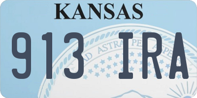 KS license plate 913IRA