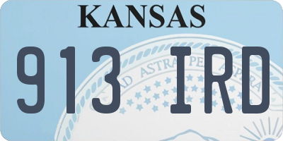 KS license plate 913IRD