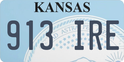 KS license plate 913IRE