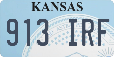 KS license plate 913IRF