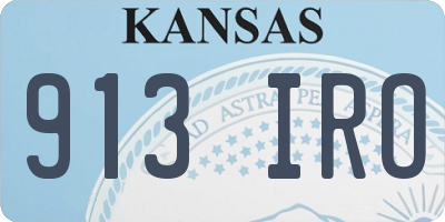 KS license plate 913IRO
