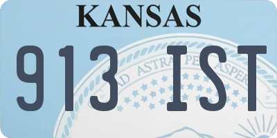 KS license plate 913IST