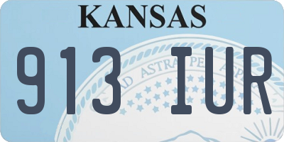 KS license plate 913IUR