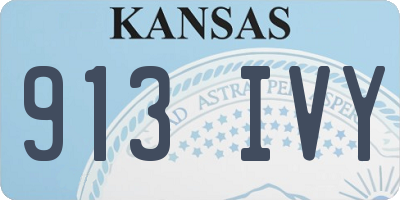 KS license plate 913IVY