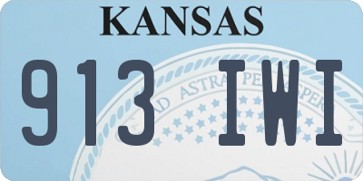 KS license plate 913IWI