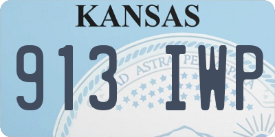 KS license plate 913IWP