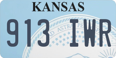 KS license plate 913IWR
