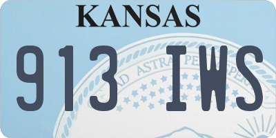 KS license plate 913IWS
