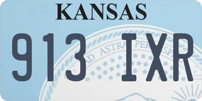 KS license plate 913IXR