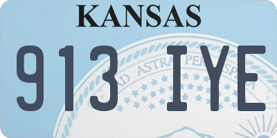 KS license plate 913IYE