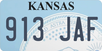 KS license plate 913JAF