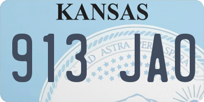 KS license plate 913JAO