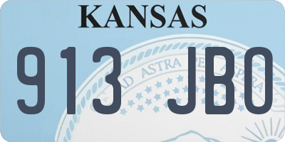 KS license plate 913JBO