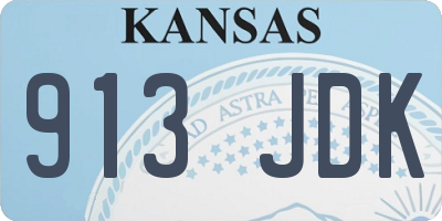 KS license plate 913JDK