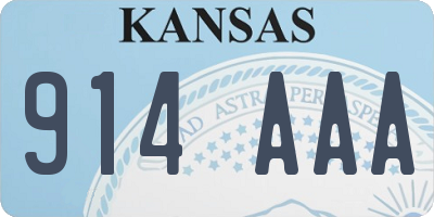 KS license plate 914AAA