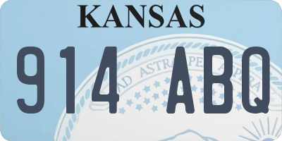 KS license plate 914ABQ