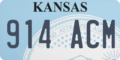KS license plate 914ACM