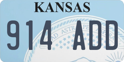 KS license plate 914ADD