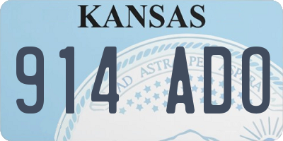 KS license plate 914ADO