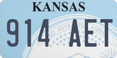 KS license plate 914AET
