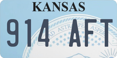 KS license plate 914AFT