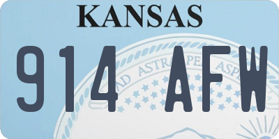 KS license plate 914AFW