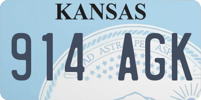 KS license plate 914AGK