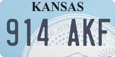 KS license plate 914AKF
