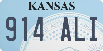 KS license plate 914ALI
