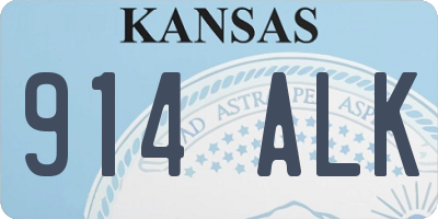 KS license plate 914ALK
