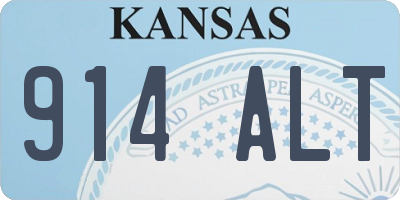 KS license plate 914ALT