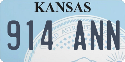 KS license plate 914ANN